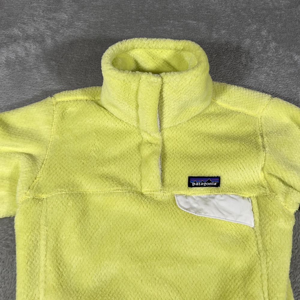 Patagonia Fleece‎ Sweater Womens XS Yellow Re-Tool Snap-T Pullover Winter Hiking